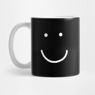 Minimal White Line Smiley Face Mug